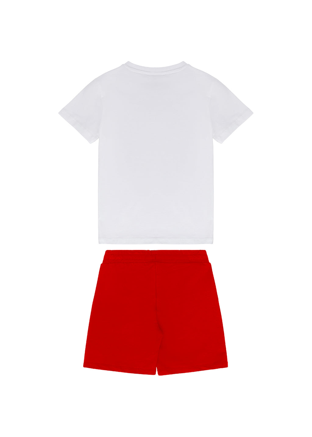 Iceberg Kids T-shirt Bianca con Shorts Rossi con Stampa per Neonati