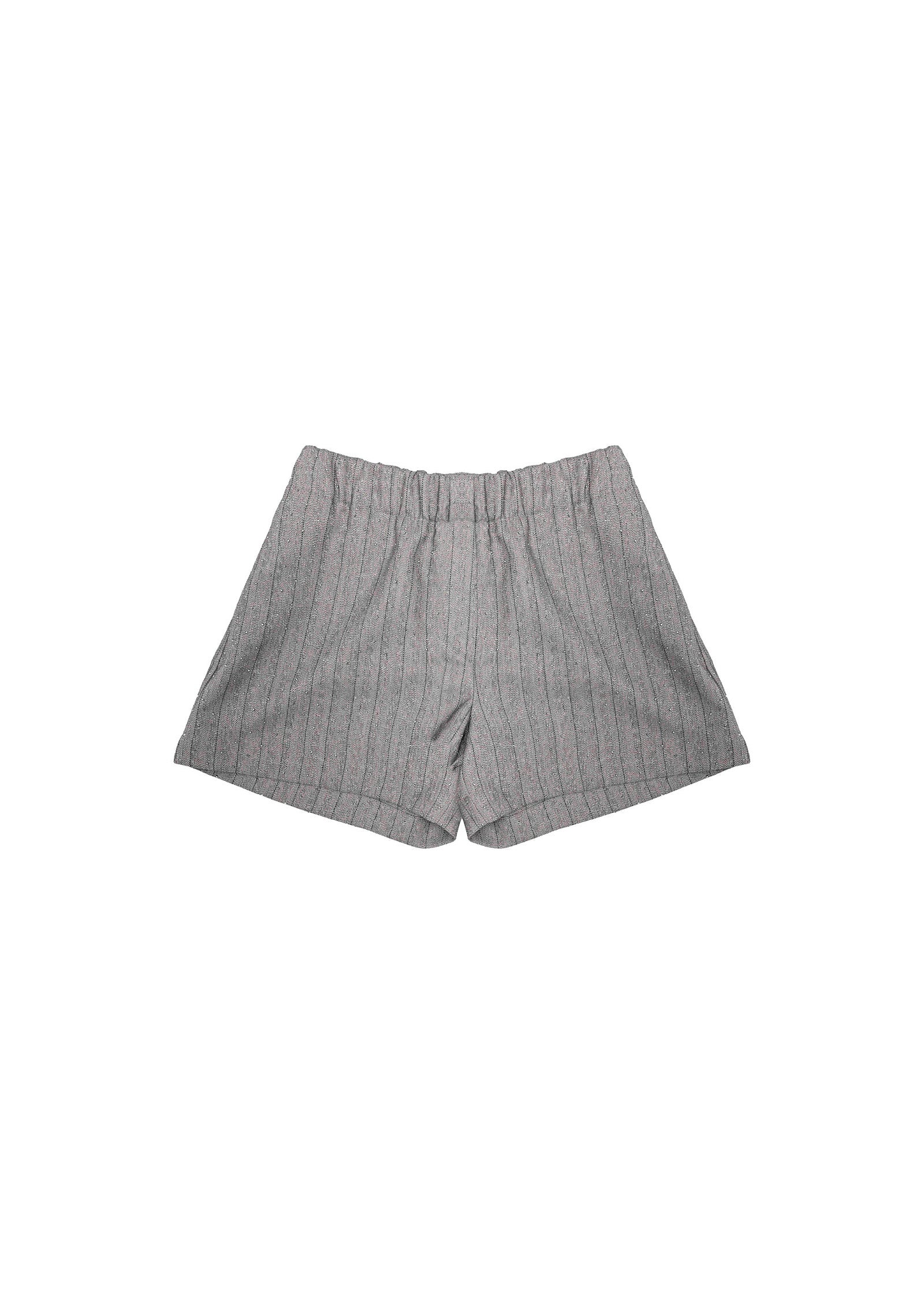 Vicolo Kids Short Grigio a Righe per Bambine