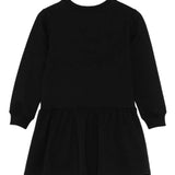 Moschino Kids Abito in Felpa Nero con Teddy per Bambine