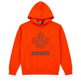 Dsquared2 Kids Felpa Arancione con Stampa per Bambini