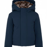 SUNS Kids Giubbotto Blu con Cappuccio e Interno in Pelliccia per Neonati