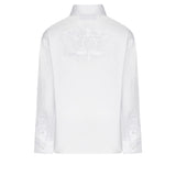 John Richmond Kids Camicia Bianco con Logo Ricamato e Ricamo sul Retro per Bambini