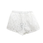 4GIVENESS Copricostume Short Bianco Ricamato per Bambine