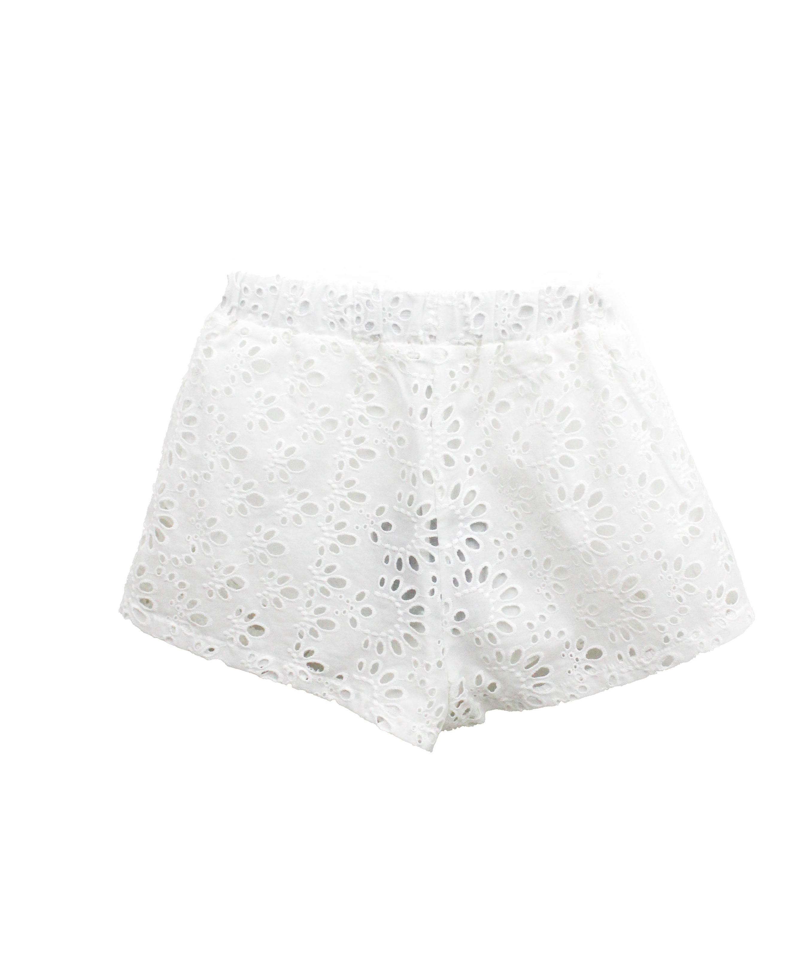 4GIVENESS Copricostume Short Bianco Ricamato per Bambine