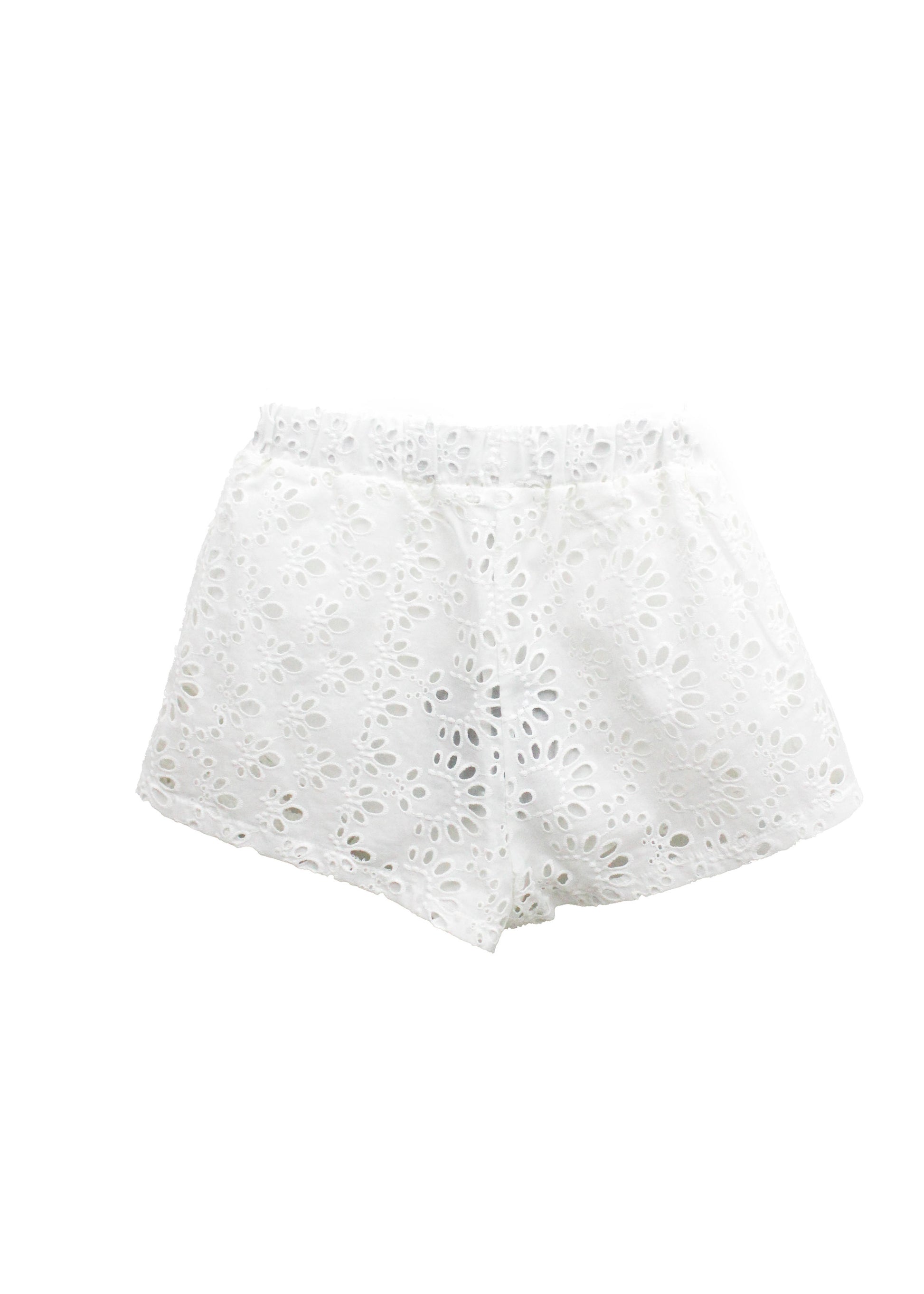 4GIVENESS Copricostume Short Bianco Ricamato per Bambine