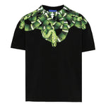 Marcelo Burlon County of Milan Kids T-Shirt Nero con Stampa Serpente per Bambini