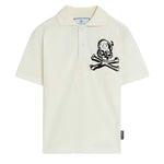 Philipp Plein Kids Polo Bianco con Stampa per Bambini