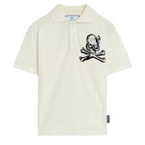 Philipp Plein Kids Polo Bianco con Stampa per Bambini