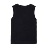 Diesel Kids Canotta Nera con Logo Oval D Ricamato per Bambini