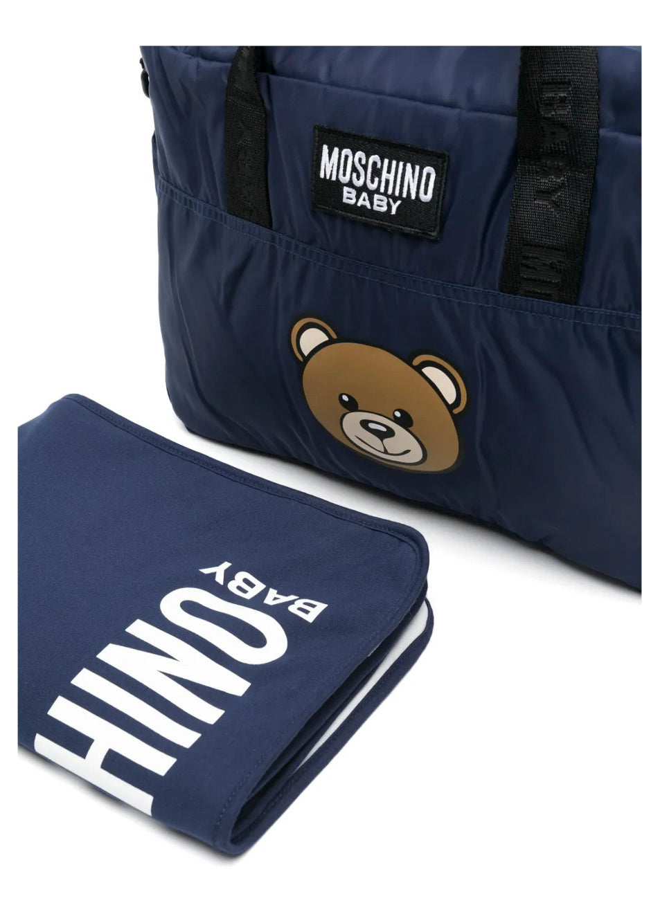 Moschino Kids Borsa Mamma Blu Navy con Teddy