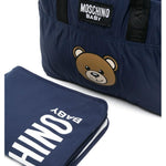 Moschino Kids Borsa Mamma Blu Navy con Teddy