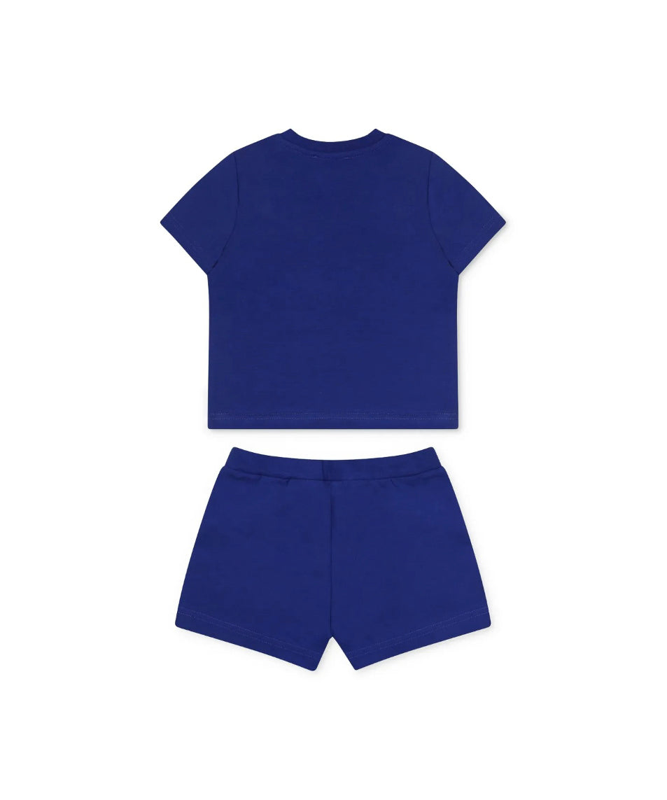 Dsquared2 Kids T-shirt Bluette con Shorts per Neonati