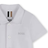 Boss kids Camicia Bianco in Cotone con Logo per Neonati