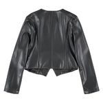 Patrizia Pepe Giubbino di Pelle Nero per Bambine