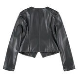 Patrizia Pepe Giubbino di Pelle Nero per Bambine