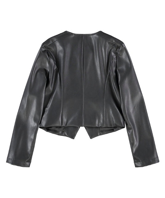 Patrizia Pepe Giubbino di Pelle Nero per Bambine