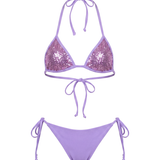 4giveness Kids Bikini Triangolo Lilla con Pailettes per Bambine