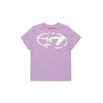 Diesel Kids T-shirt Lilla Used Effect con Oval D per Neonate