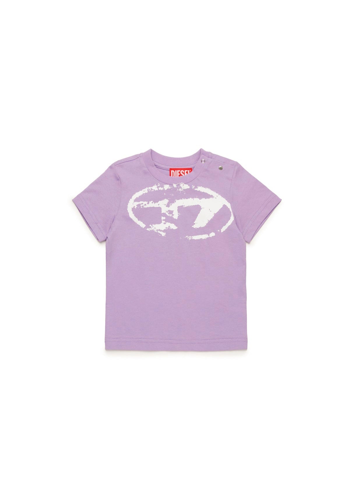 Diesel Kids T-shirt Lilla Used Effect con Oval D per Neonate