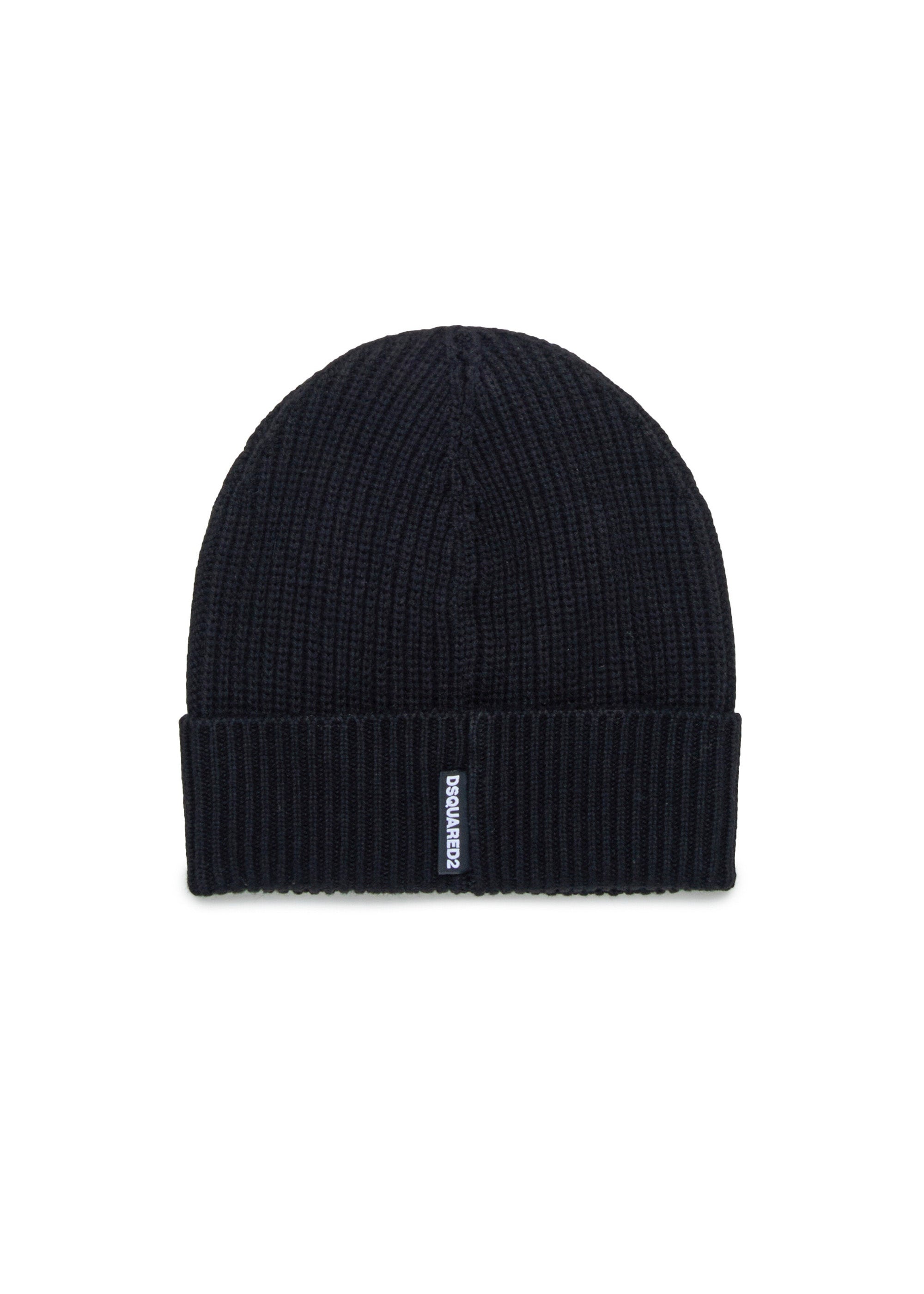 Dsquared2 Kids Cappello Beanie Nero con Ricamo ICON (retro)