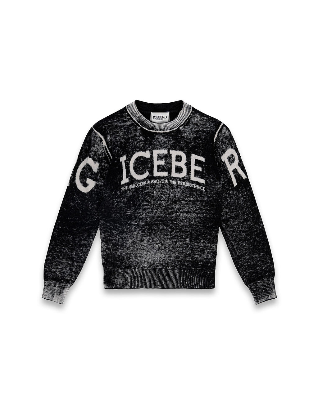 Iceberg Kids Maglia con Effetto Sbiadito Girocollo con Maxi Logo per Bambini