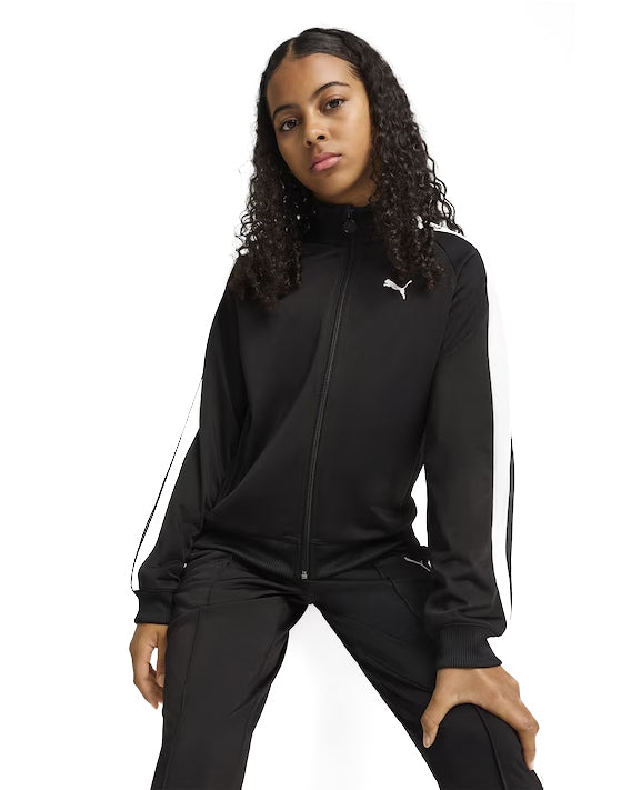 Puma Kids Felpa Nera con Dettagli Bianchi a Contrasto per Bambine