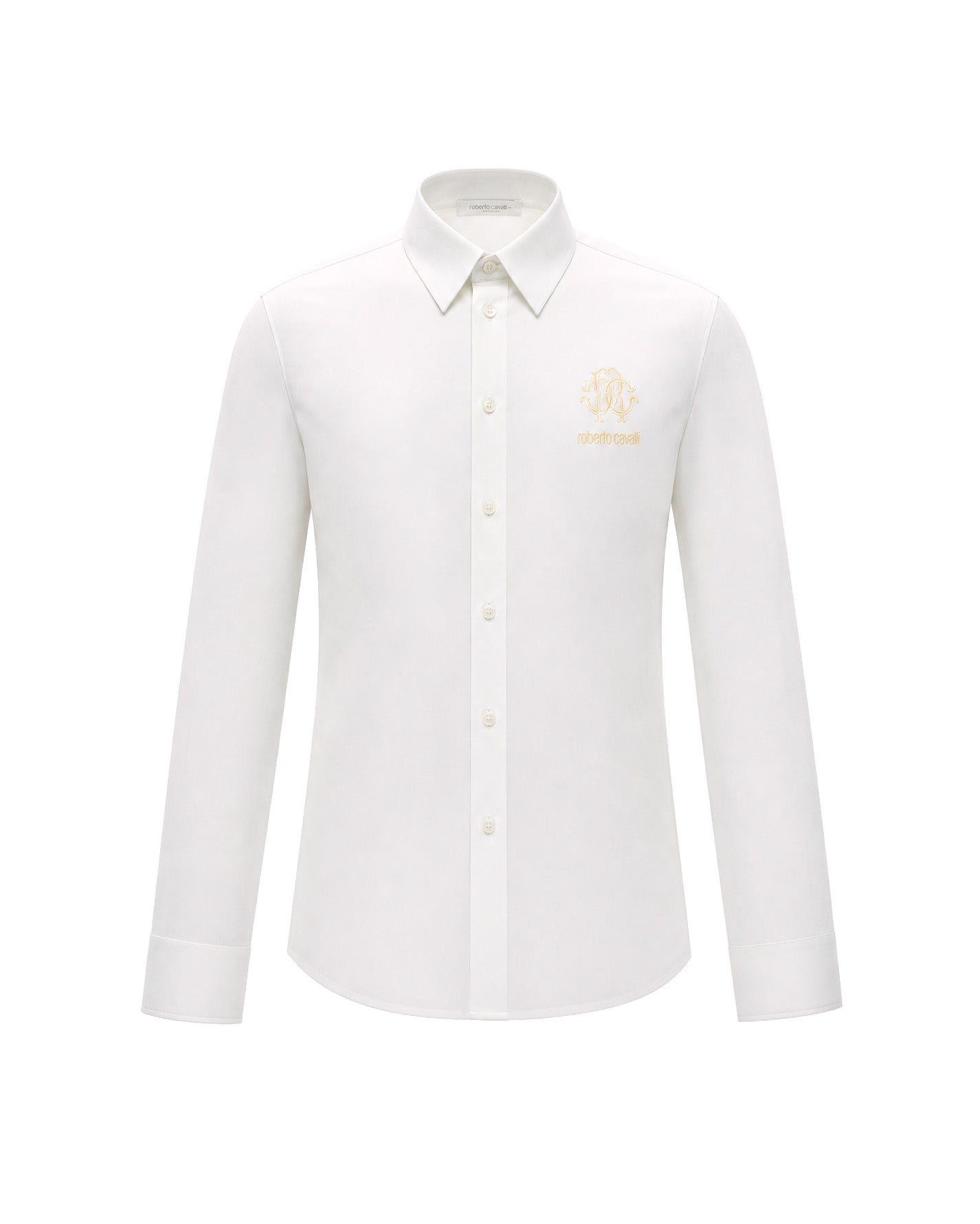 Robero Cavalli Kids Camicia Bianco con Logo Oro per Bambini