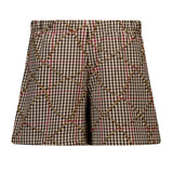 MSGM Kids Gonna Fantasia a Quadri Crema Nero e Bordeaux con Tasconi per Bambine