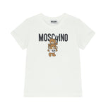 Moschino Kids T-shirt Panna con Stampa Teddy