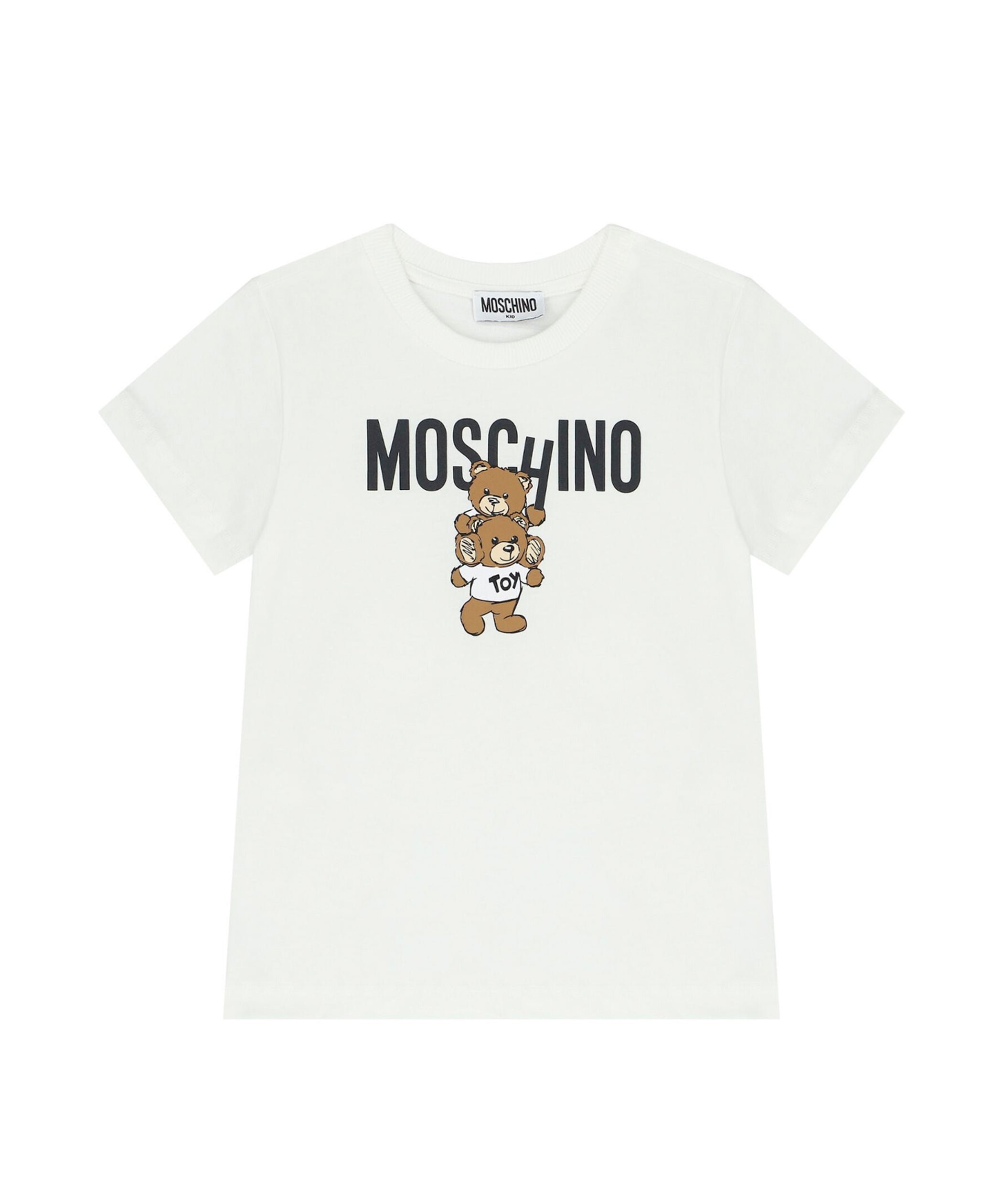 Moschino Kids T-shirt Panna con Stampa Teddy