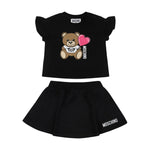Moschino Kids T-shirt con Stampa con Gonna Nera per Neonate