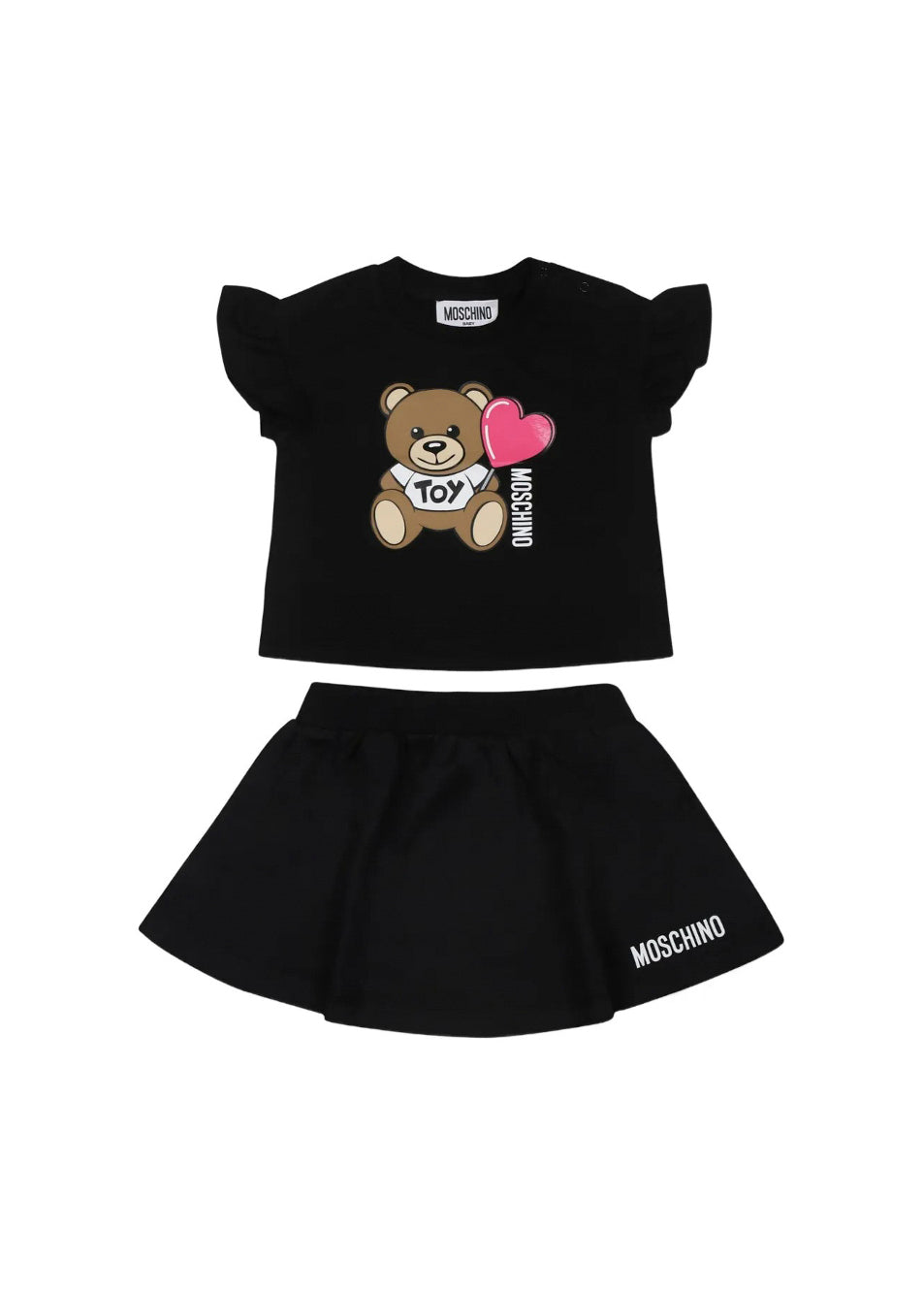 Moschino Kids T-shirt con Stampa con Gonna Nera per Neonate