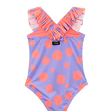 EffeK Girls' Purple/Peach Polka Dot Monokini Swimsuit