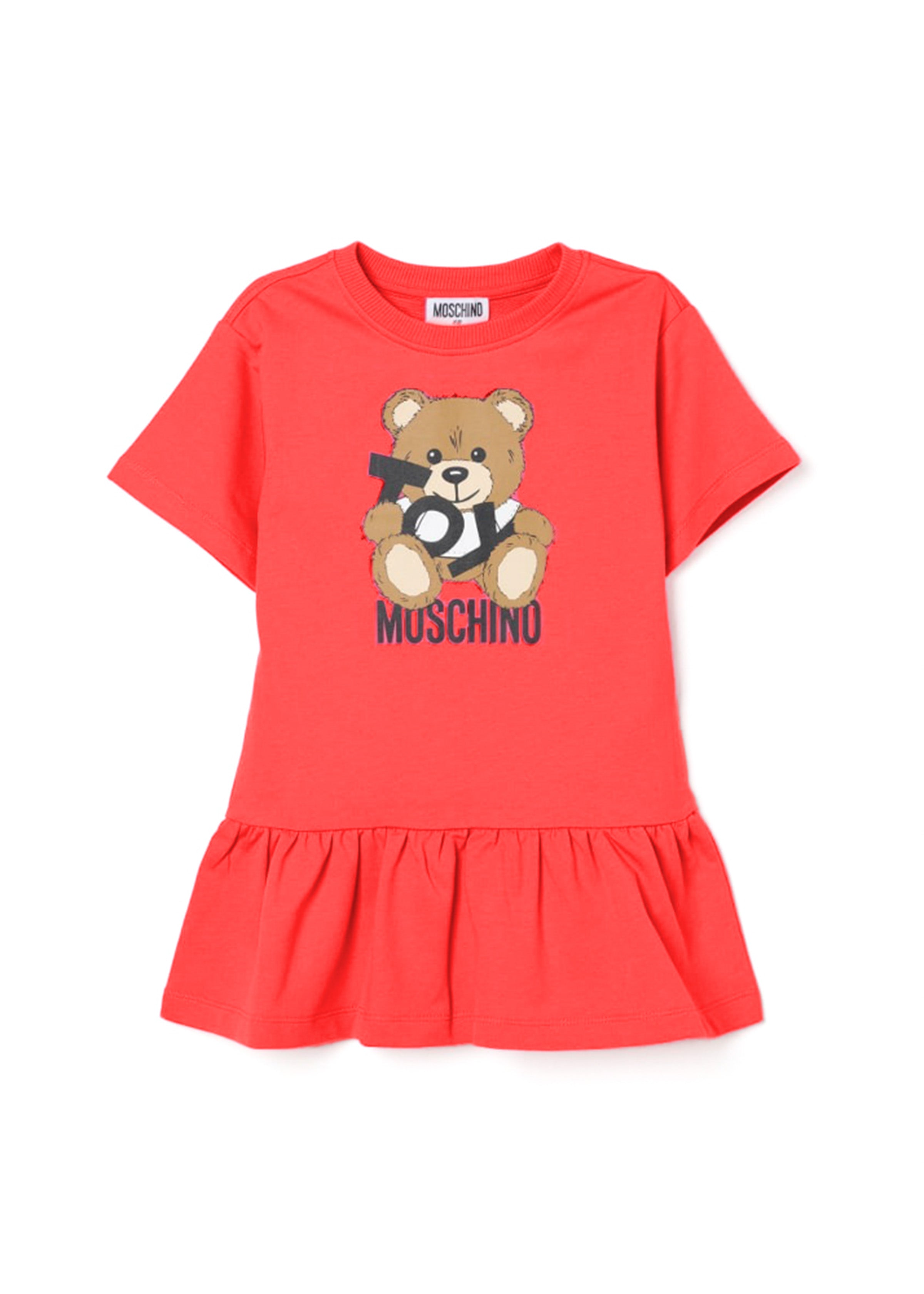 Moschino Kids Abito Rosso con Stampa Toy per Bambine