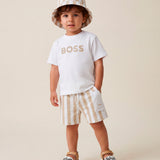 Boss Kids Beige/White Striped Baby Set