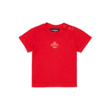 Dsquared Kids T-shirt Rosso con Stampa Logo Apertura Spalla con Bottoni con Neonati