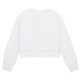 Diesel Kids Felpa Girocollo Bianca con Logo Oval D per Bambine