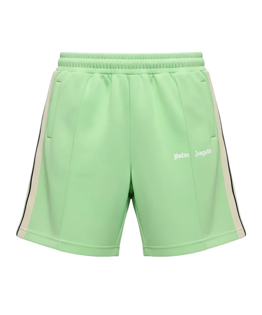 Palm Angels Kids Short Verde con Logo per Bambini