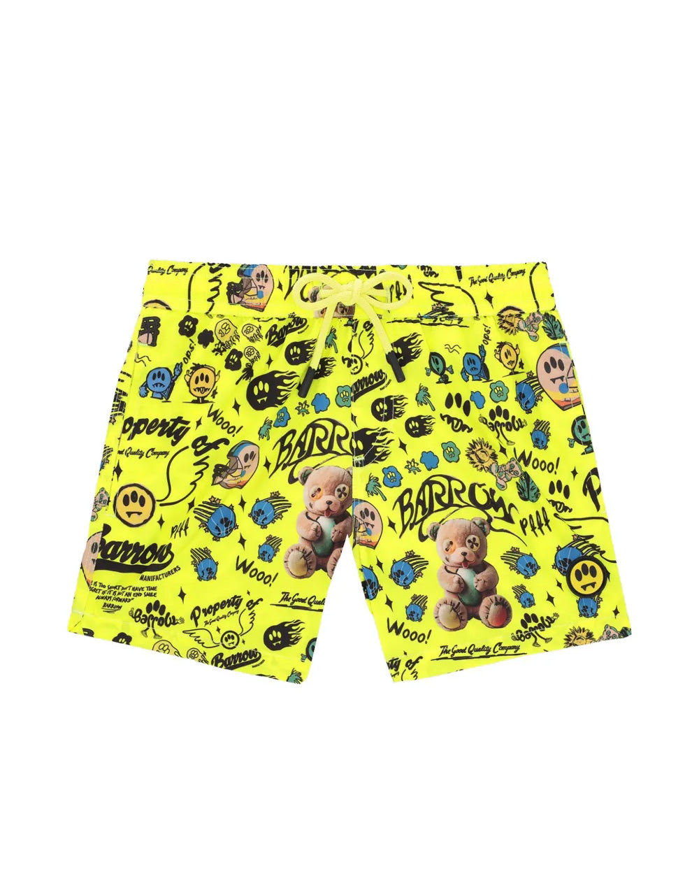 Barrow Kids Costume Short Giallo Fluo Fantasia All-Over per Bambini