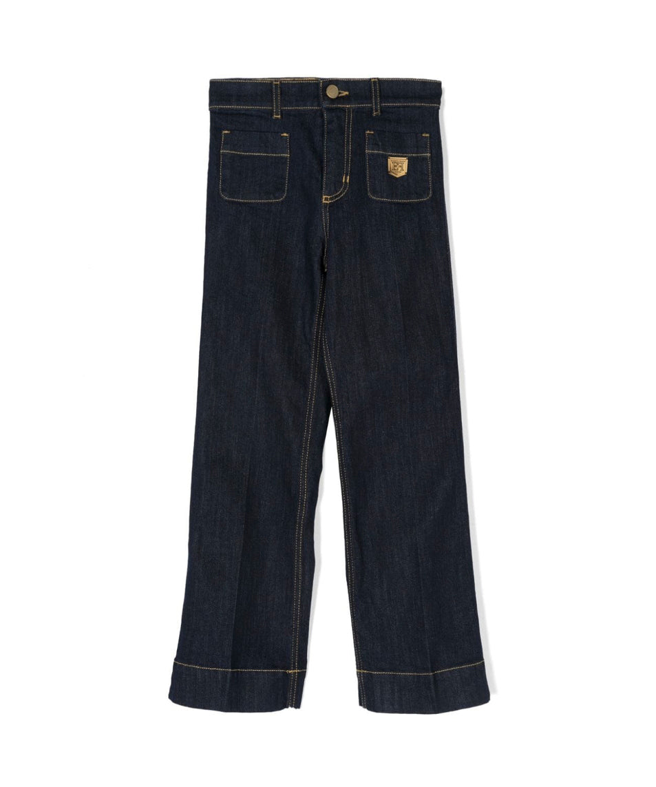 Elisabetta Franchi La Mia Bambina Jeans Denim Blue per Bambine
