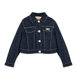 Elisabetta Franchi La Mia Bambina Giacca in Denim Scuro per Bambine