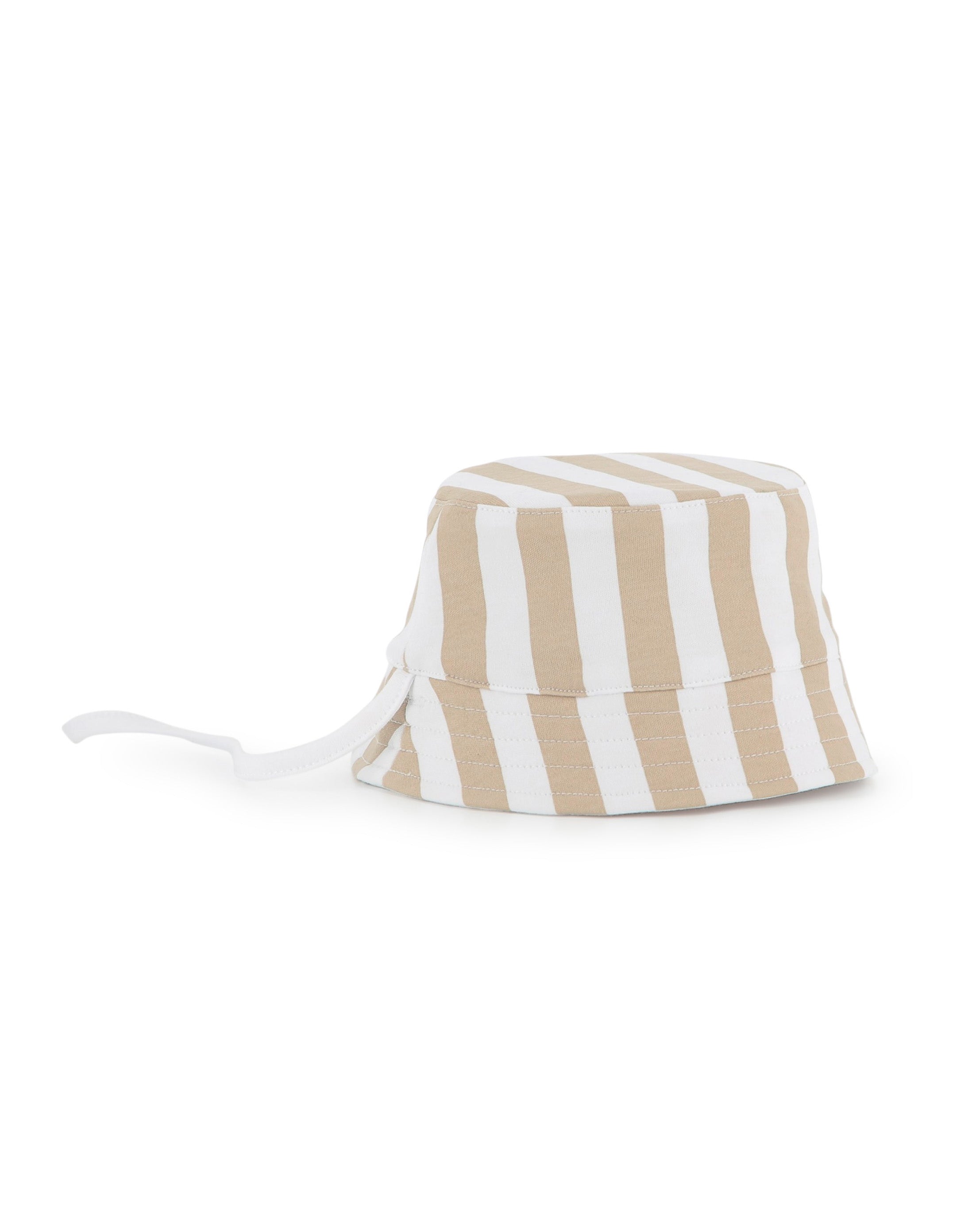 Boss Kids Cappello Reversibile Beige/Bianco per Neonati