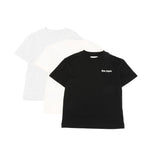 Palm Angels Kids Tri-Pack T-Shirt Bianco/Nero/Grigio con Logo Stampato per Bambini