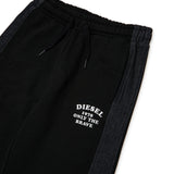 Diesel Kids Pantalone Nero con Strisce Laterali e Logo per Bambini