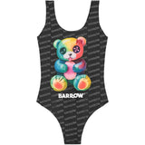 Barrow Kids Costume Intero Nero All-Over con Stampa Multicolor per Bambine