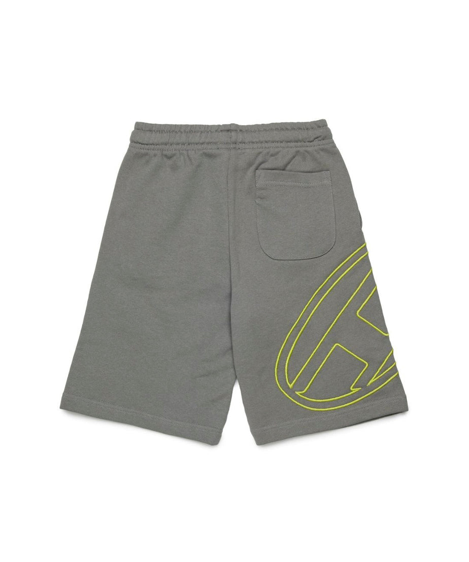 Diesel Kids Bermuda Grigio con Macro Oval D per Bambini