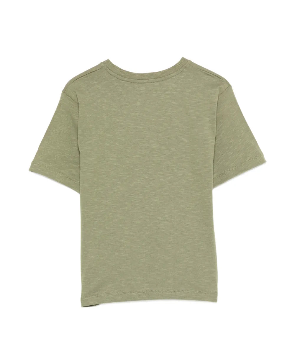 Moschino Kids T-shirt Verde Oliva con Logo e Teddy Bear per Bambini