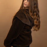 Yes London Kids Ecovisone Nero con Cappuccio per Bambine