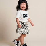 Elisabetta Franchi La Mia Bambina Ivory T-shirt with Tonal Logo for Newborns