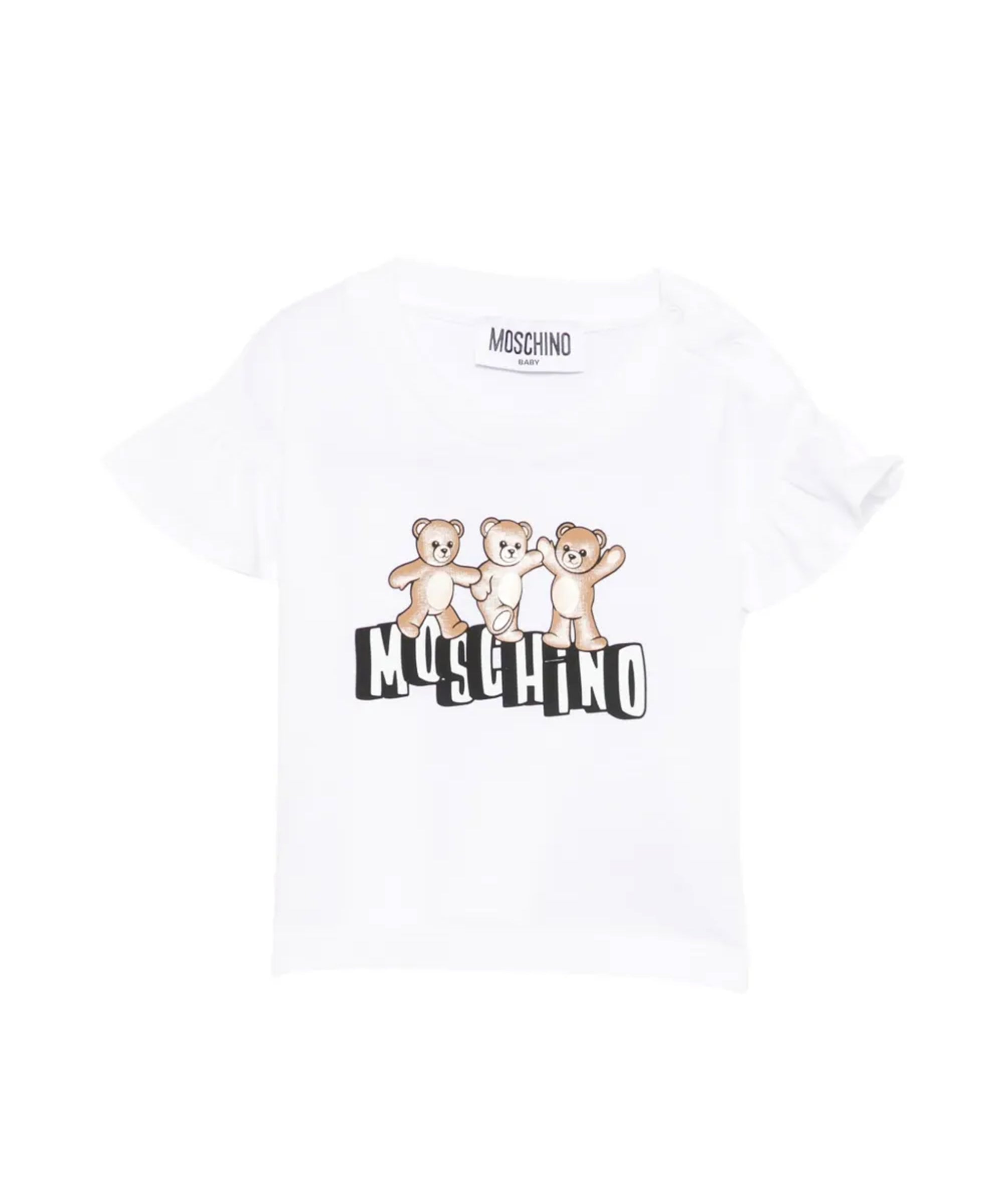 Moschino Kids T-Shirt con Teddy Bear Bianca per Neonate